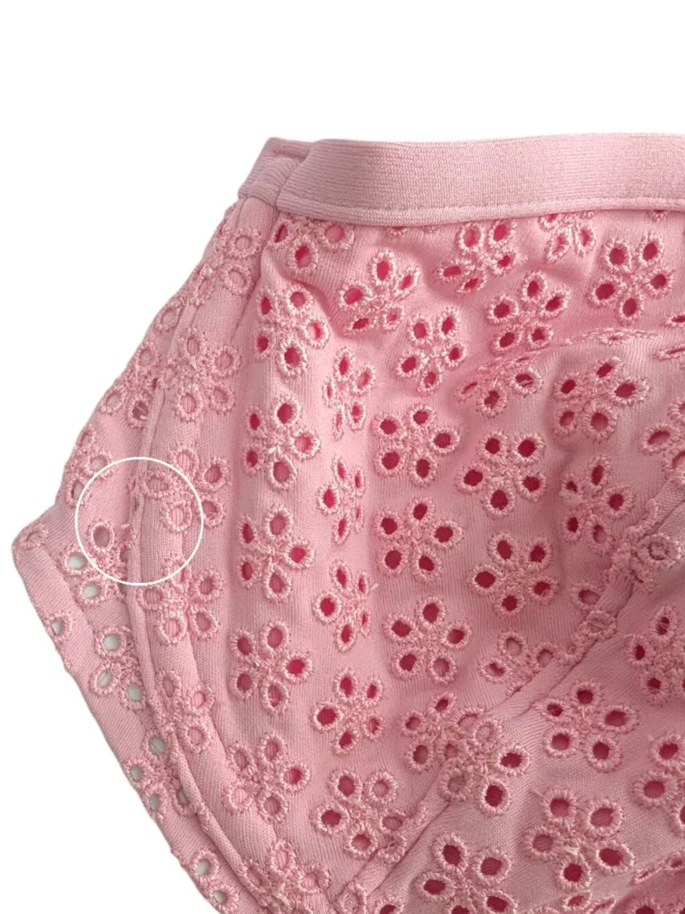PINK X Frankies Bikinis Eyelet Bikini Set Pink Underwire Lace Cheeky Size XXL